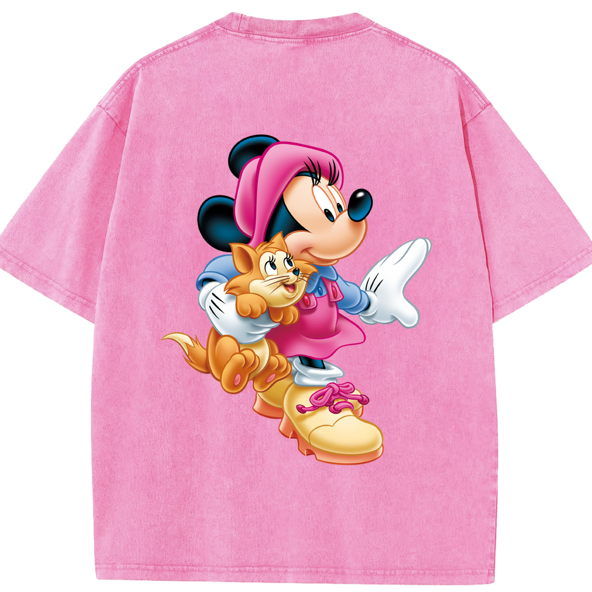 （画像用） ミッキーマウス Mickey Mouse 綿100% ヴィンテージ風 半袖Tシャツ（背面プリント）